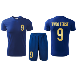 Strój piłkarski z nadrukiem - personalizowany - z własnym napisem i numerem - 2 częściowy
