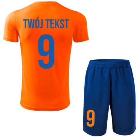 Strój piłkarski z nadrukiem - personalizowany - z własnym napisem i numerem - 2 częściowy