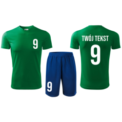 Strój piłkarski z nadrukiem - personalizowany - z własnym napisem i numerem - 2 częściowy