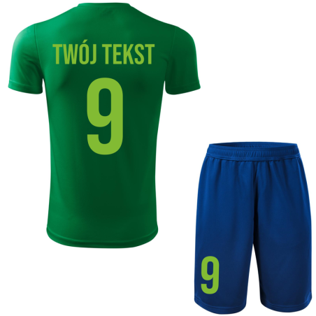 Strój piłkarski z nadrukiem - personalizowany - z własnym napisem i numerem - 2 częściowy