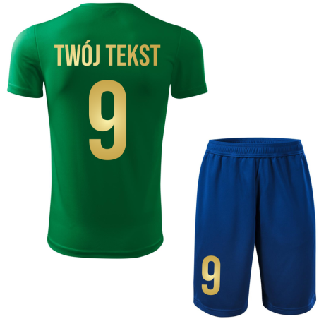 Strój piłkarski z nadrukiem - personalizowany - z własnym napisem i numerem - 2 częściowy