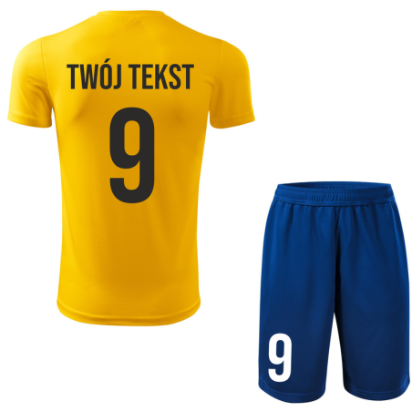Strój piłkarski z nadrukiem - personalizowany - z własnym napisem i numerem - 2 częściowy