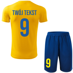 Strój piłkarski z nadrukiem - personalizowany - z własnym napisem i numerem - 2 częściowy