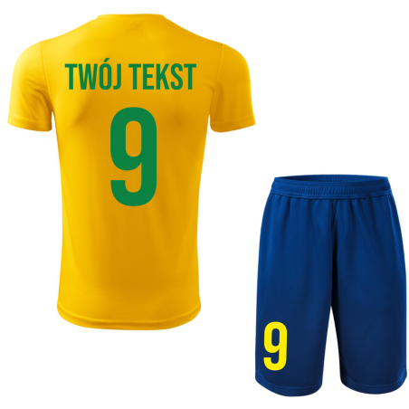 Strój piłkarski z nadrukiem - personalizowany - z własnym napisem i numerem - 2 częściowy